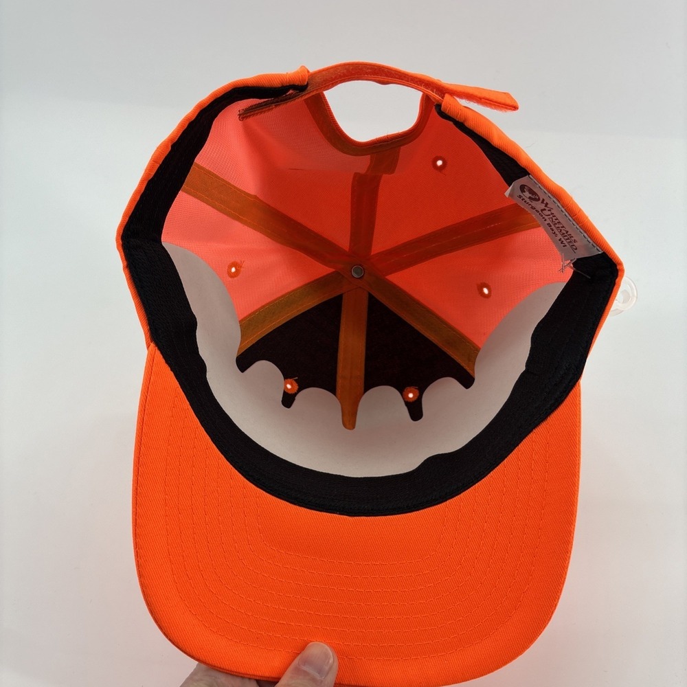 Whitetails Unlimited Deer Buck Logo Blaze Orange Hat Hunting SnapBack Cap NEW! - Picture 3 of 3